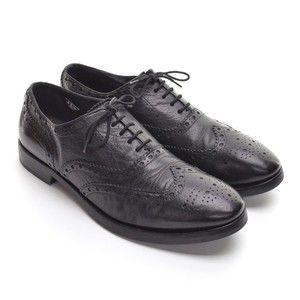 Men Paul Smith Black Leather Wingtip Brogue Oxfords 9 M